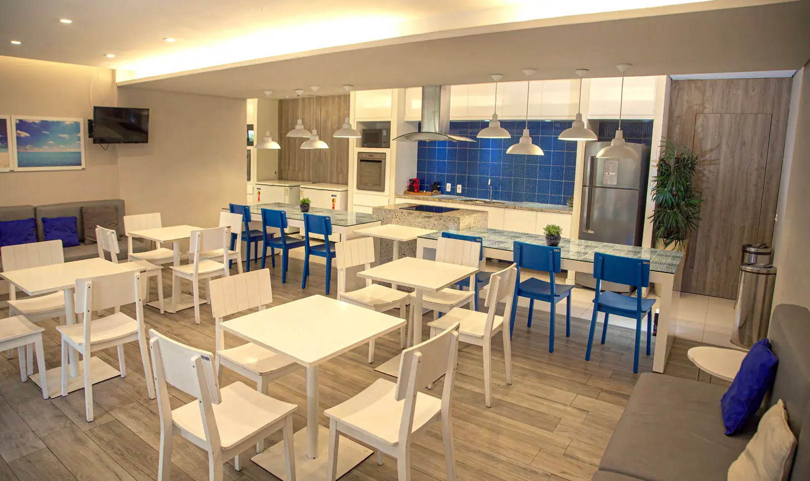 Imagem real do espaço gourmet do RG Personal Residences