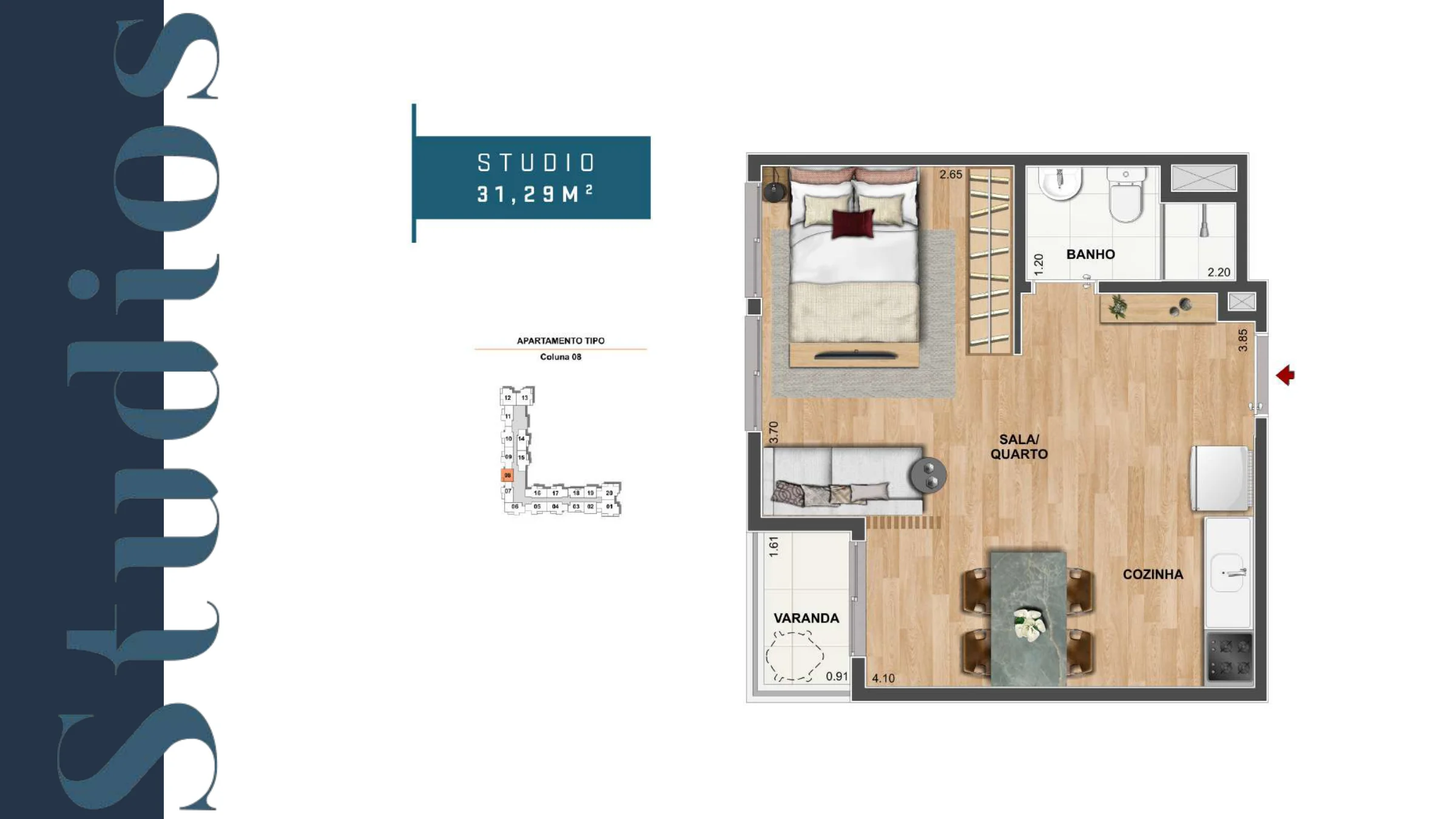 Studio · 31,29 m² · Rio Wonder — Mauá