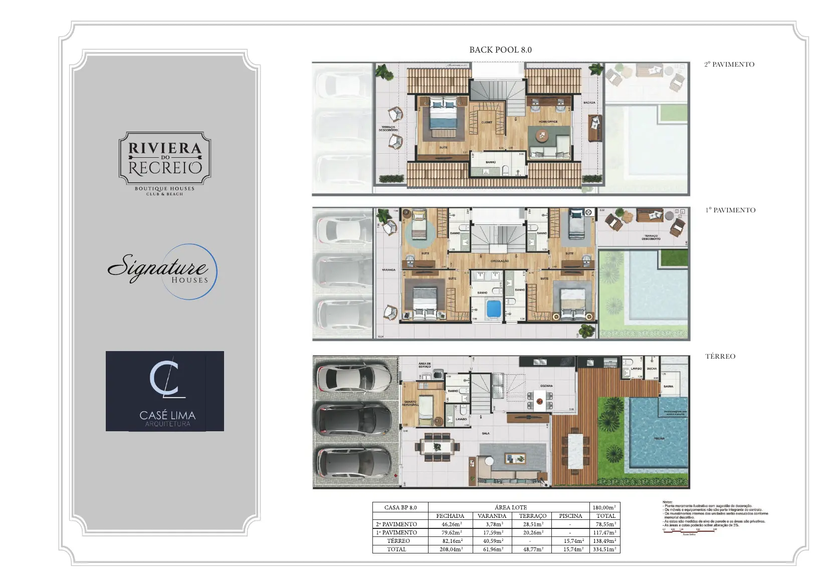 Planta ilustrativa da casa Back Pool 8.0