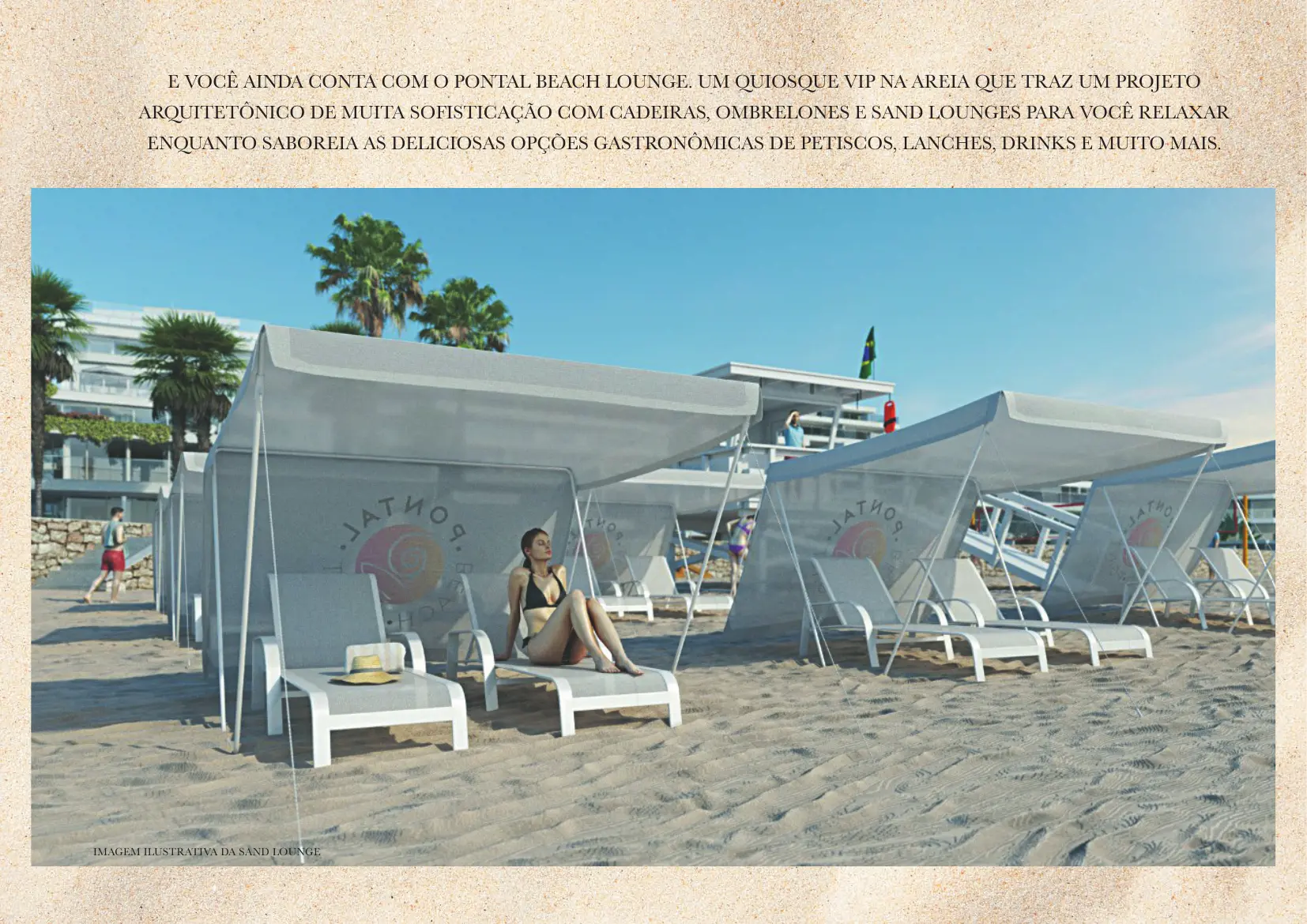 Sand lounge ilustrativo do Pontal Beach Point