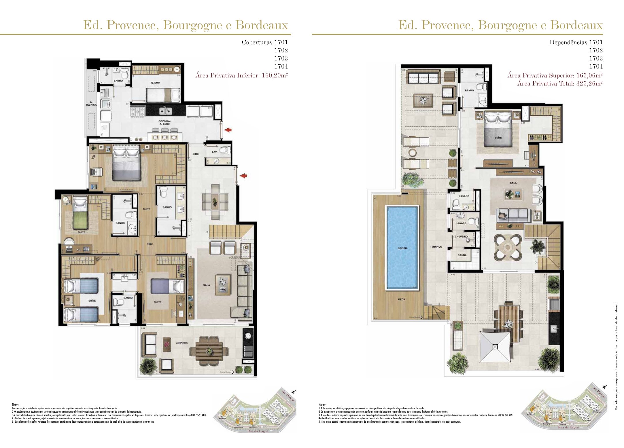 Planta de cobertura duplex com 325,26 m² no Saint Michel