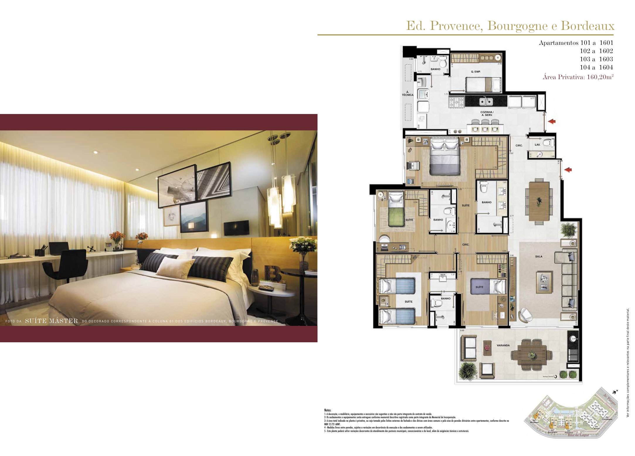 Planta de apartamento de 4 quartos com 160,20 m² no Saint Michel