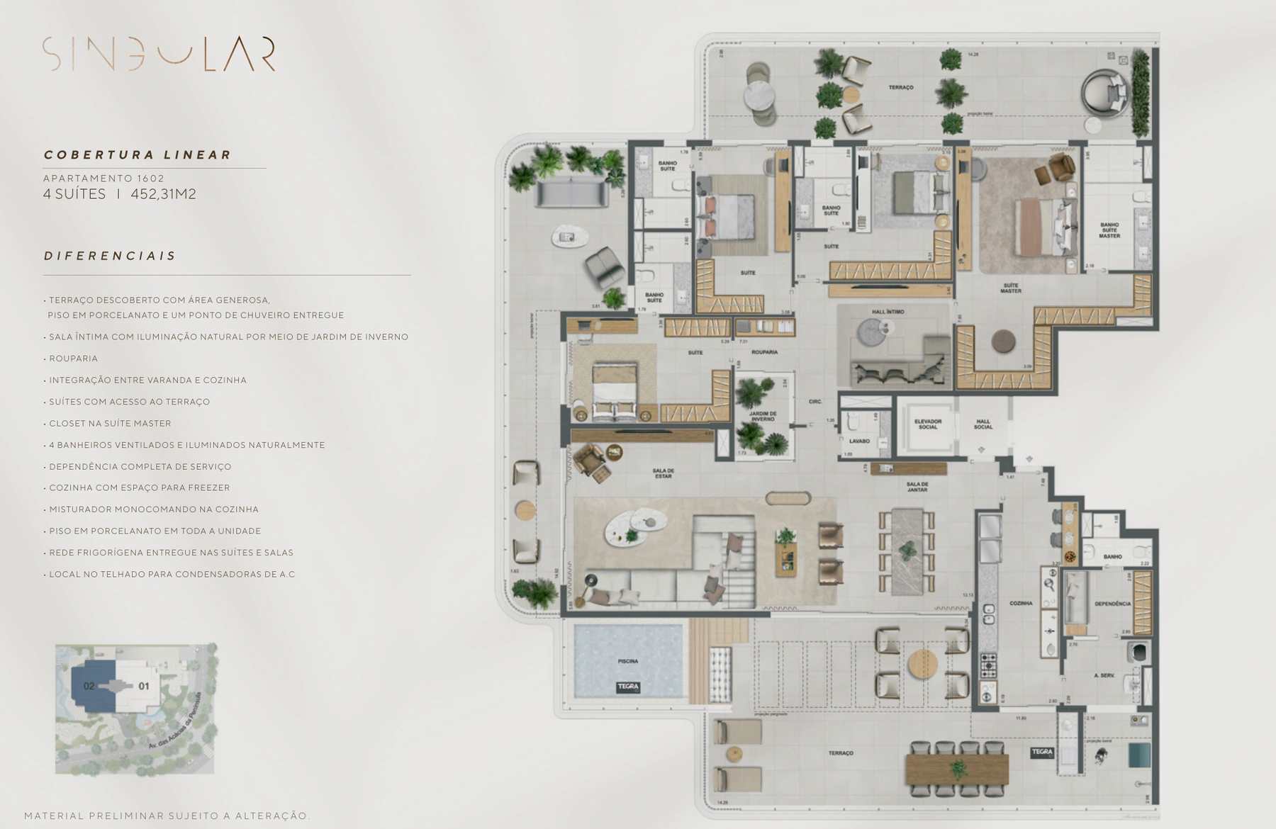 Cobertura linear 1602 · 452,31 m²