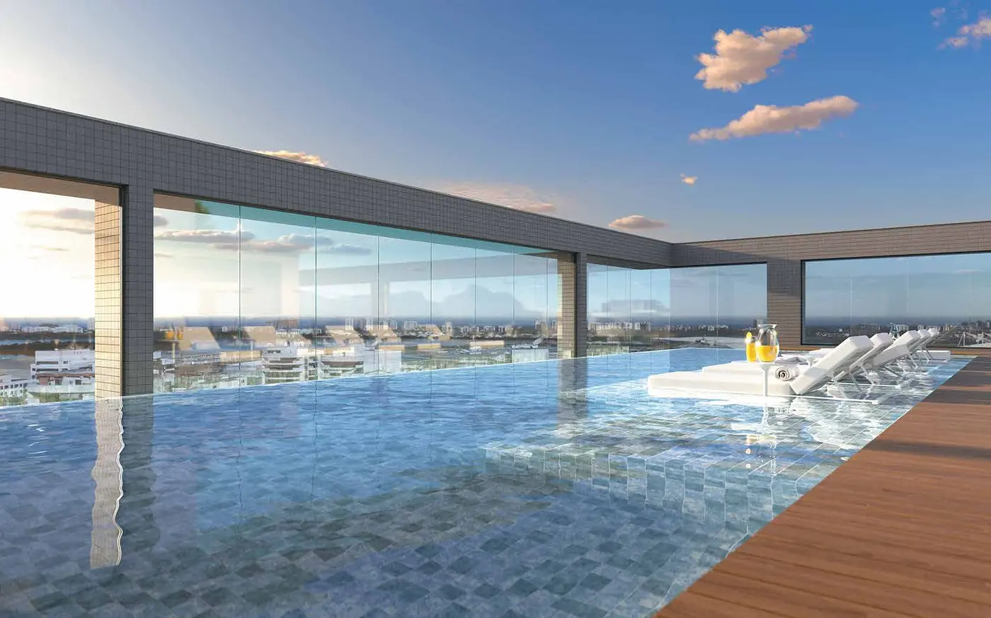 Sky Pool com borda infinita e vista panorâmica