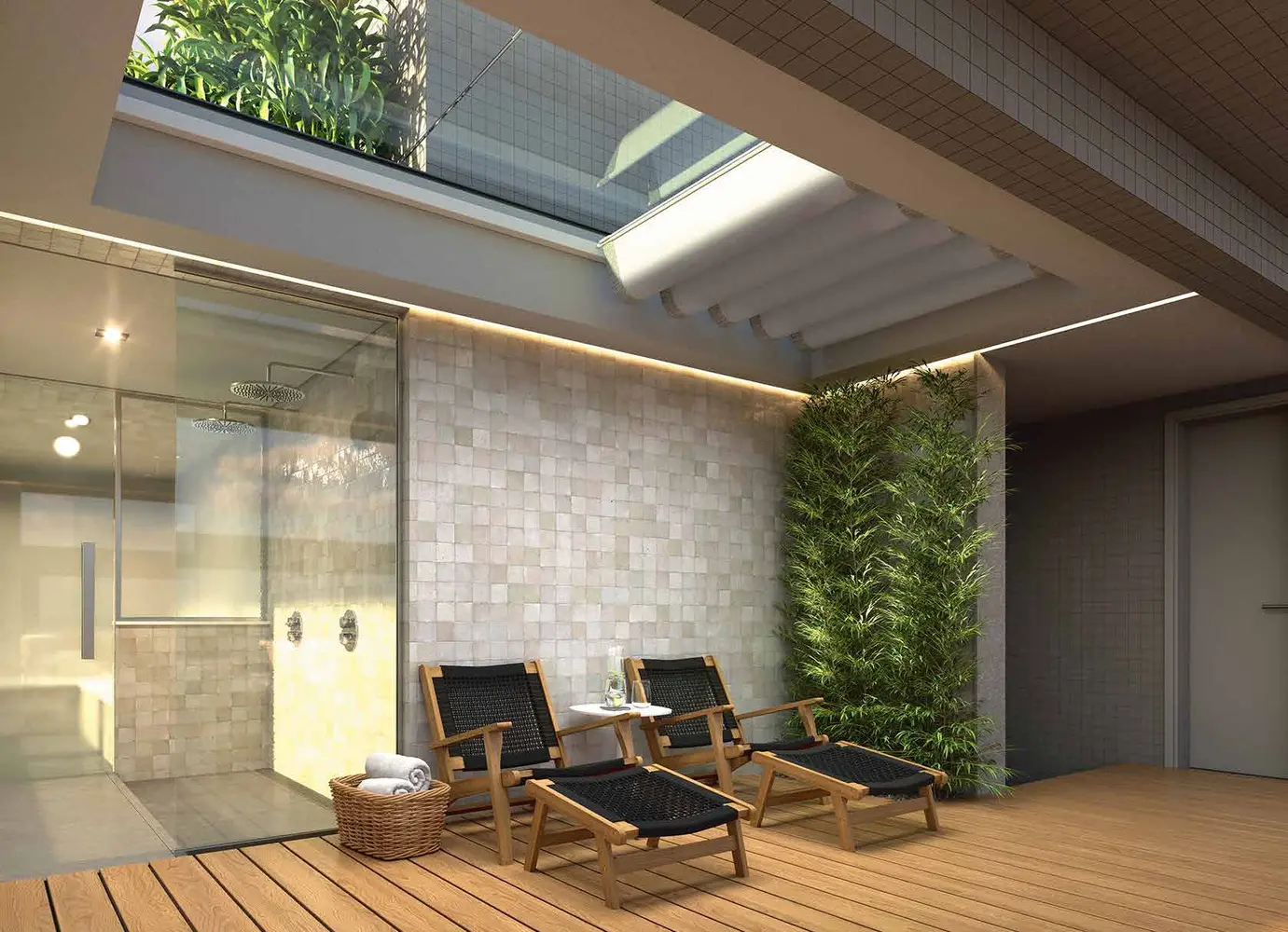 Sky Spa com sauna e espaço de repouso