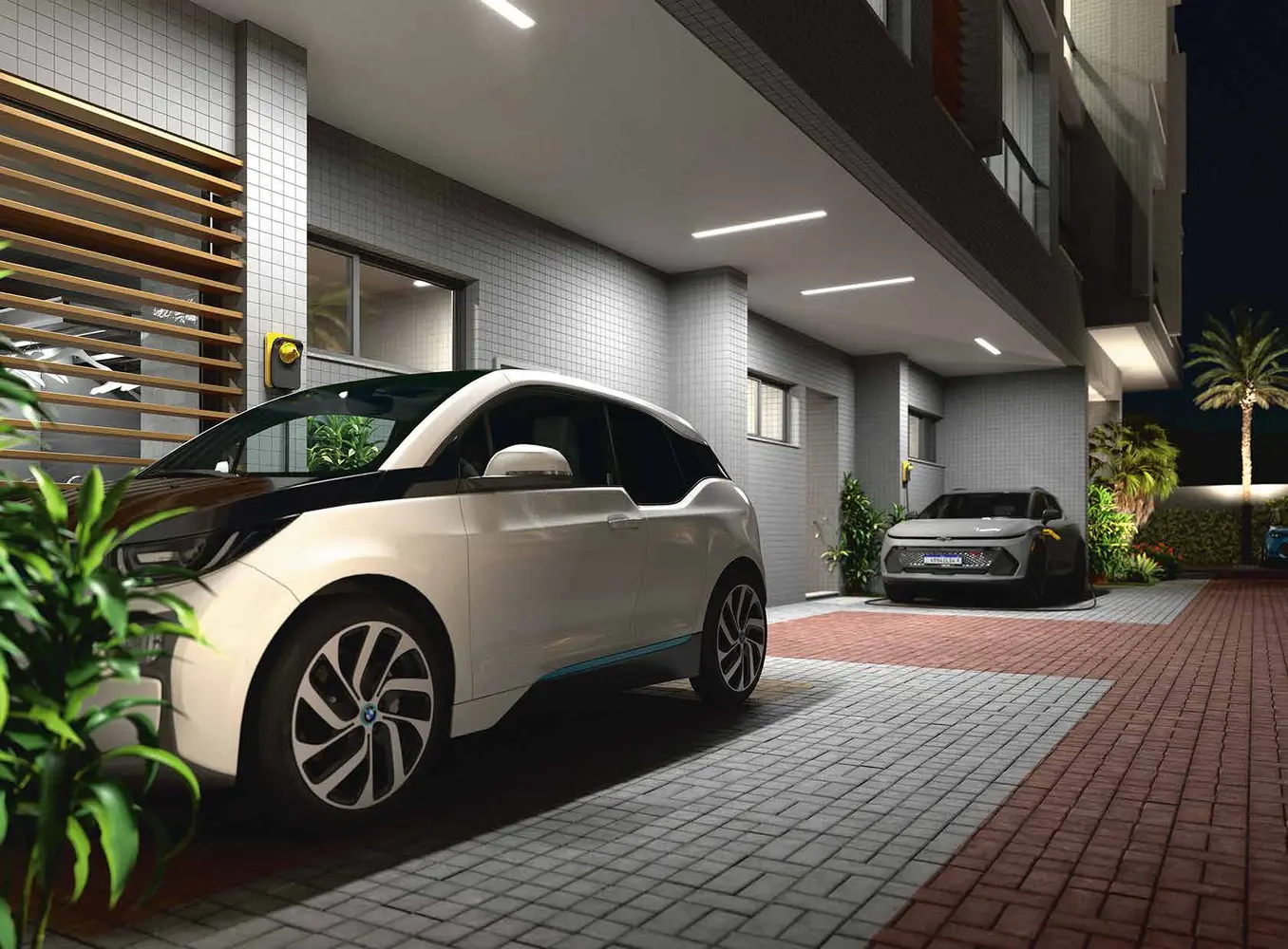 Pontos ilustrativos para recarga de carro elétrico