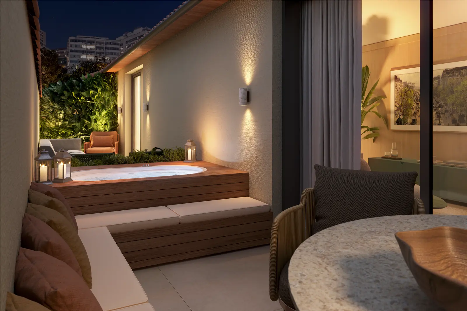 Perspectiva ilustrativa de cobertura linear do Stay 360 Leblon