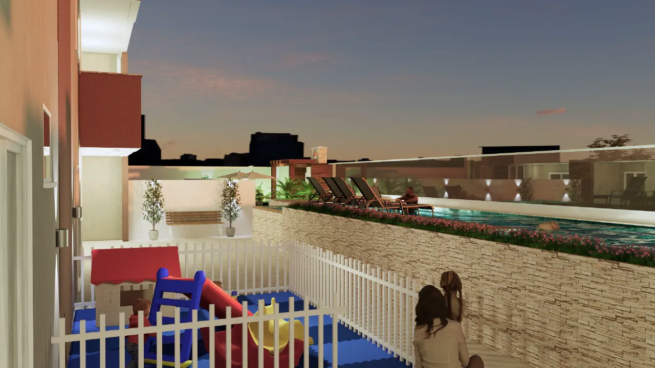 Piscina e espaço kids do Sublime Residencial