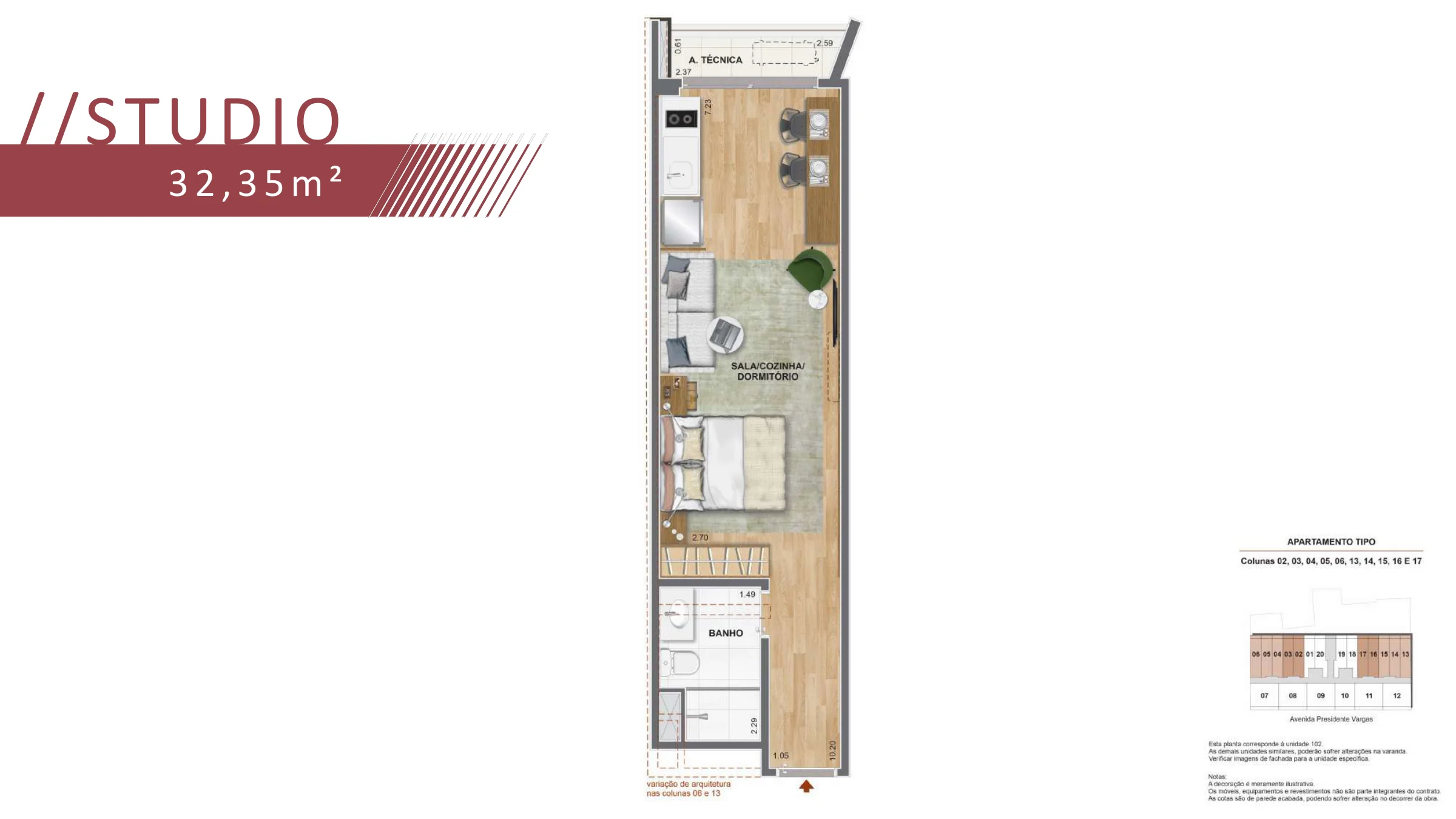 Studio · 32,35 m² · Vargas 1140 Residencial