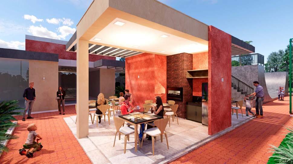 Espaço de churrasqueiras do Villa Blanca II Residence