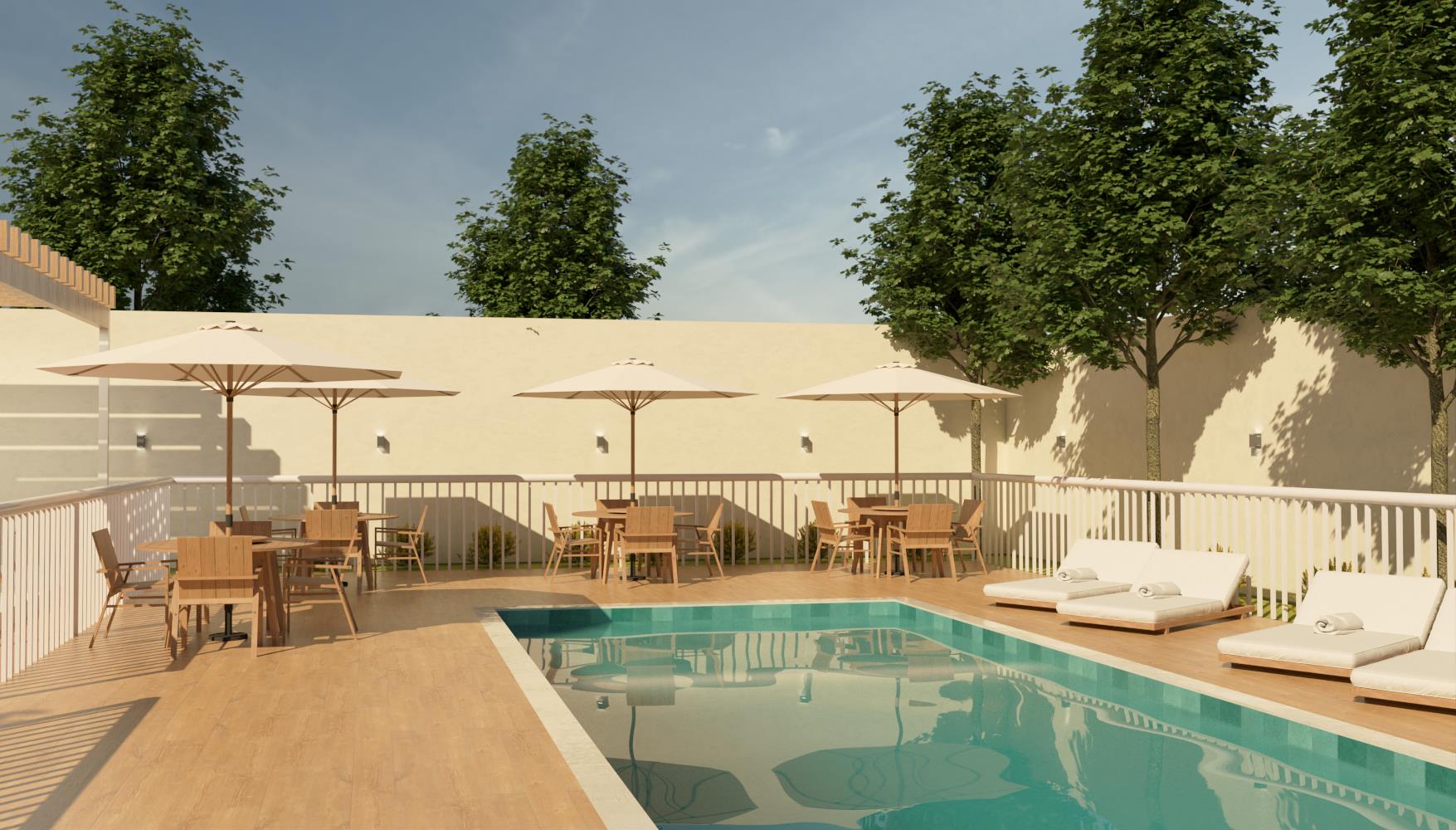 Piscinas adulto e infantil do Villa Blanca III Residence