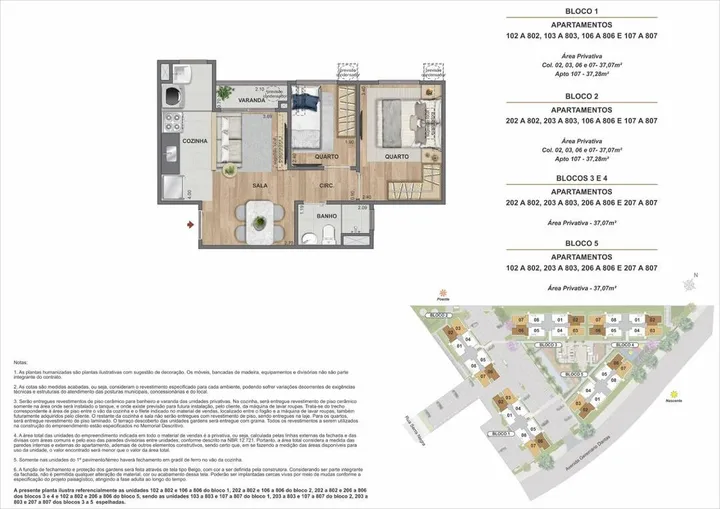 Vivaz Geremário Prime — Área Privativa - 37,07m² à 37,28m²