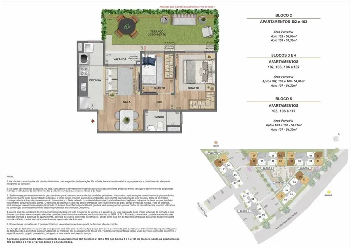 Vivaz Geremário Prime — Área Privativa - 51,36m² à 54,22m² - Garden
