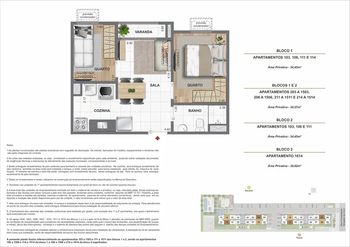 Vivaz Olaria — Tipo 34,45 m²