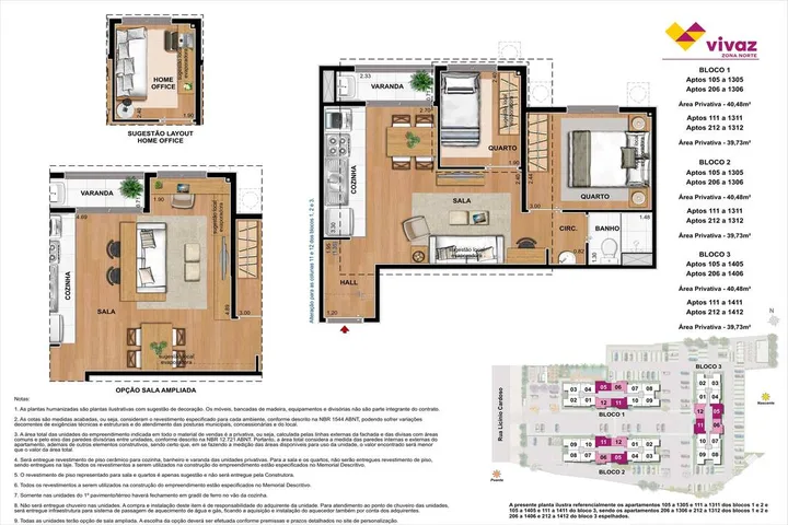 Vivaz Zona Norte — Planta oficial do empreendimento